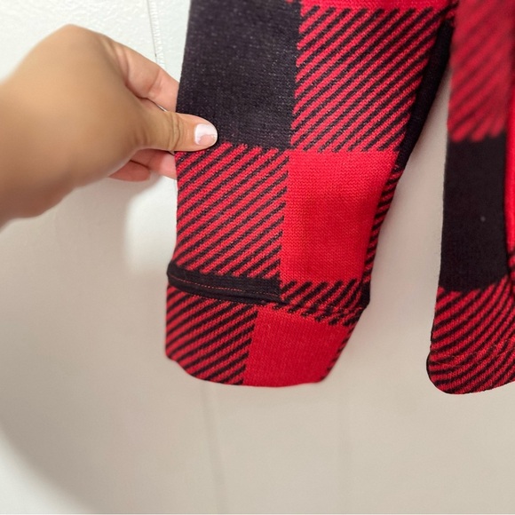 Levi's  Buffalo Plaid  Cardigan Black Red  Fleece Lined Size M - Picture 4 of 9